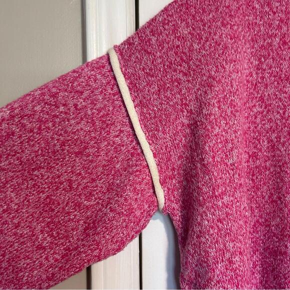 JODIFL Heathered Hot Pink & Cream Sweater with Ragland Back Center Seam | Large - Picture 6 of 10